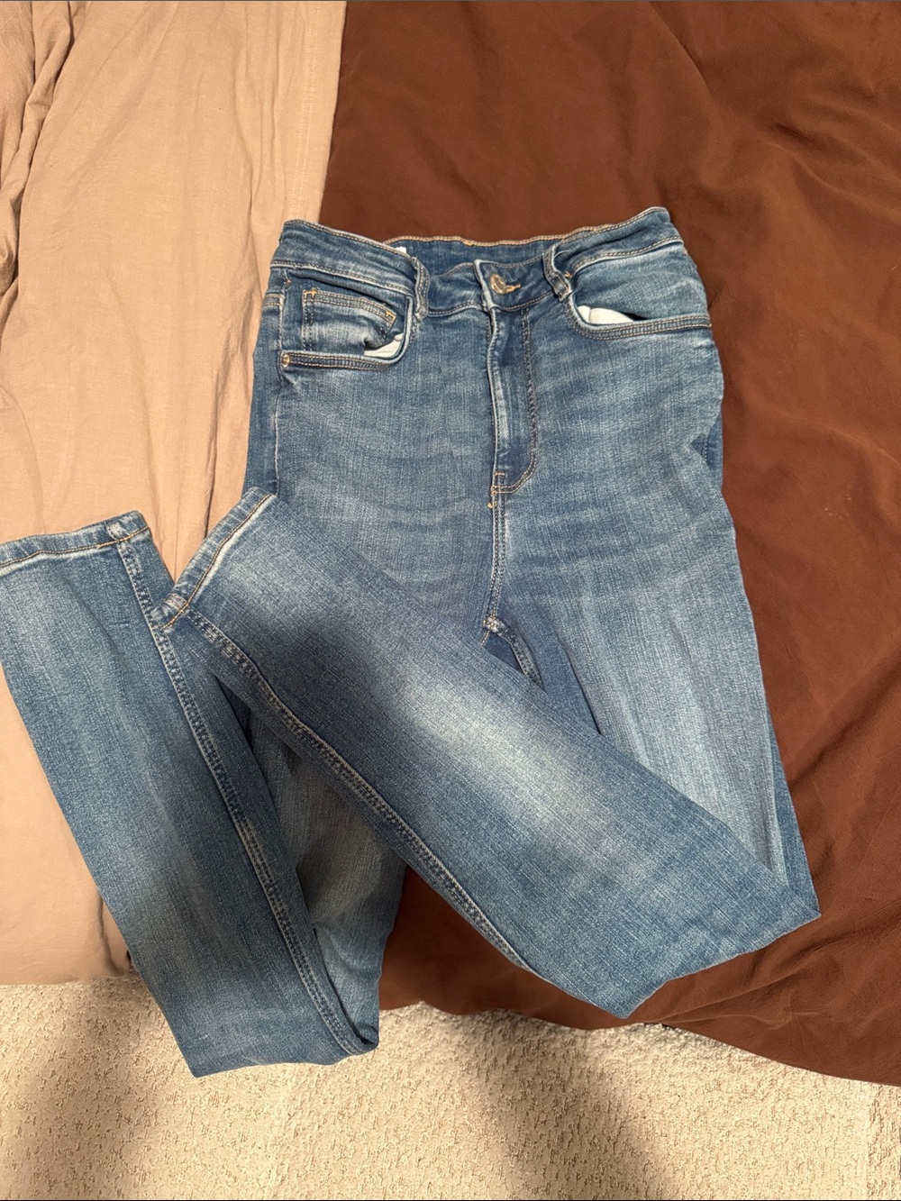 Zara Light Blue Stretch Skinny Jeans